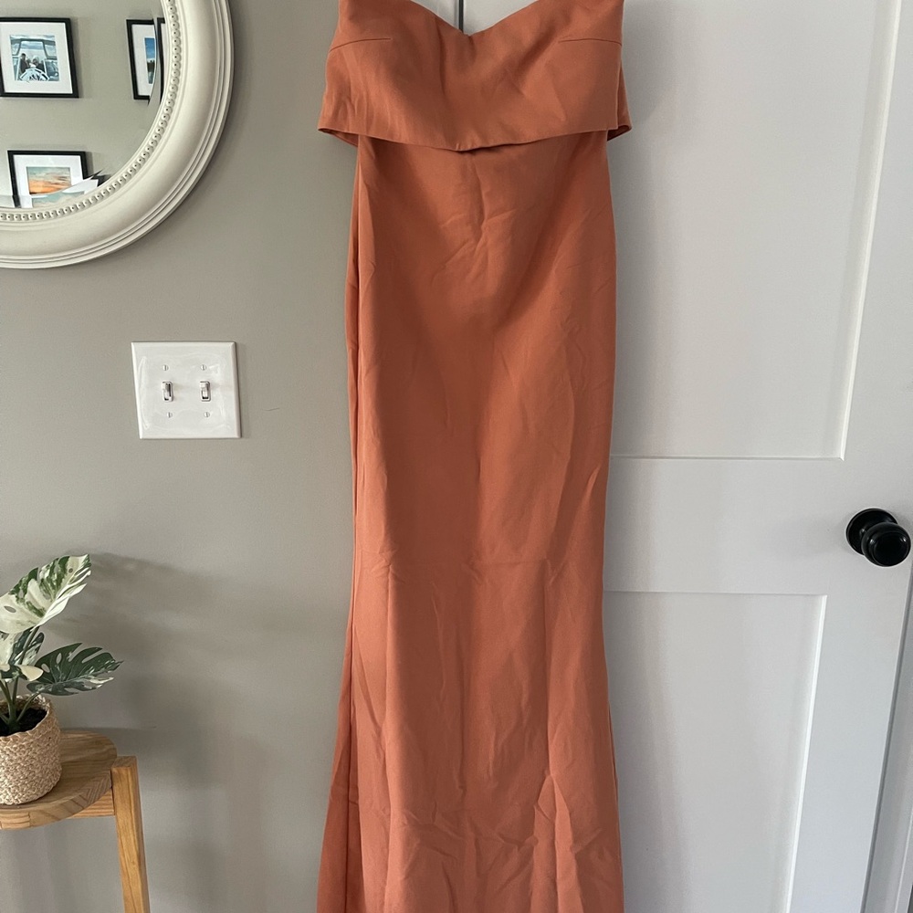 ASOS Elegant Rust Strapless Dress